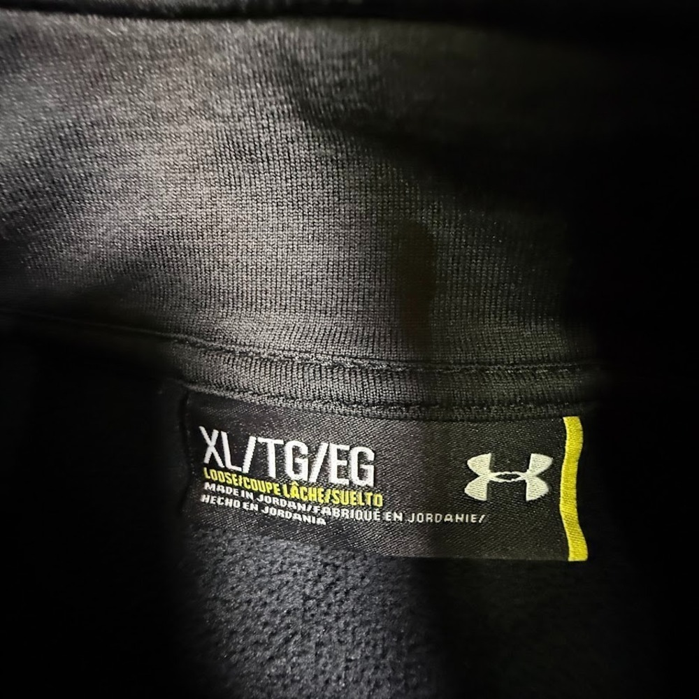 Under Armour Pullover Mens XL Black Loose 1/4 Zip Mock Neck Performance Fleece - Picture 3 of 6